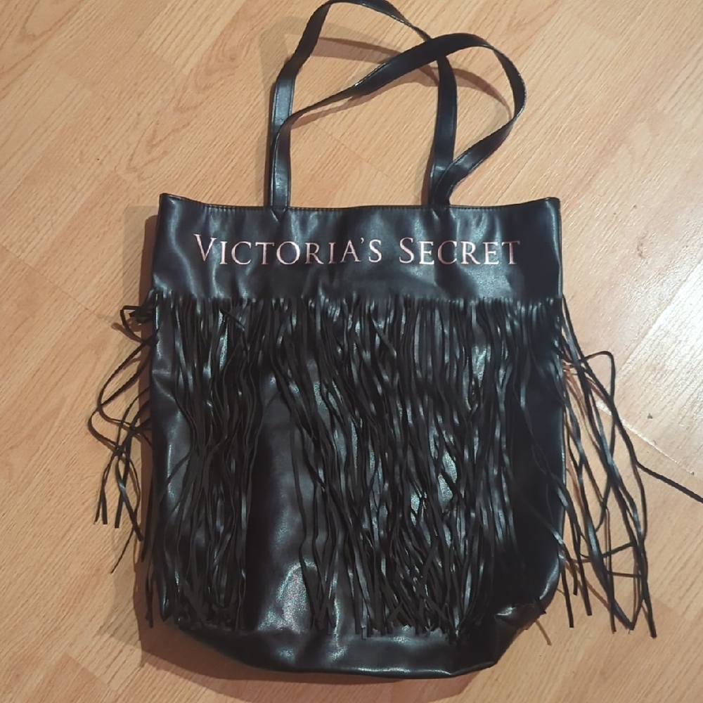 Victoria's Secret Black Fringe Tote Bag